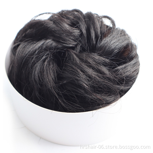 whosale bud  Hair  customization Popular Fashion Bud Hair Band Elastic Fluffy Wigs, Woman Bun Wears Hair
